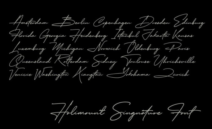 Holimount Script Font View