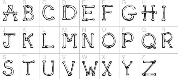 Sketch Bones Font View