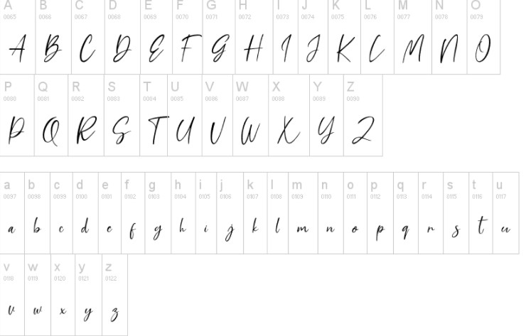 Tosca Pen Font View