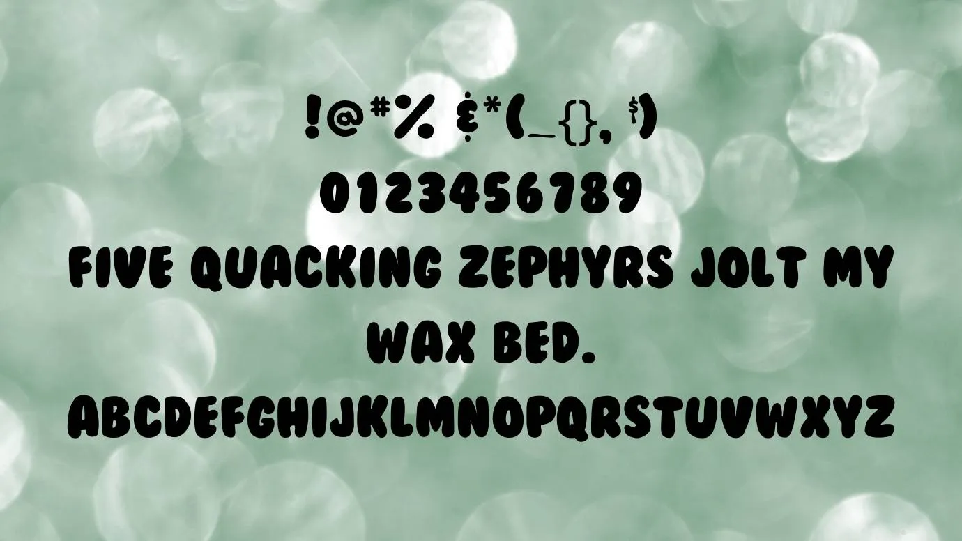 View of BubbleGum Font