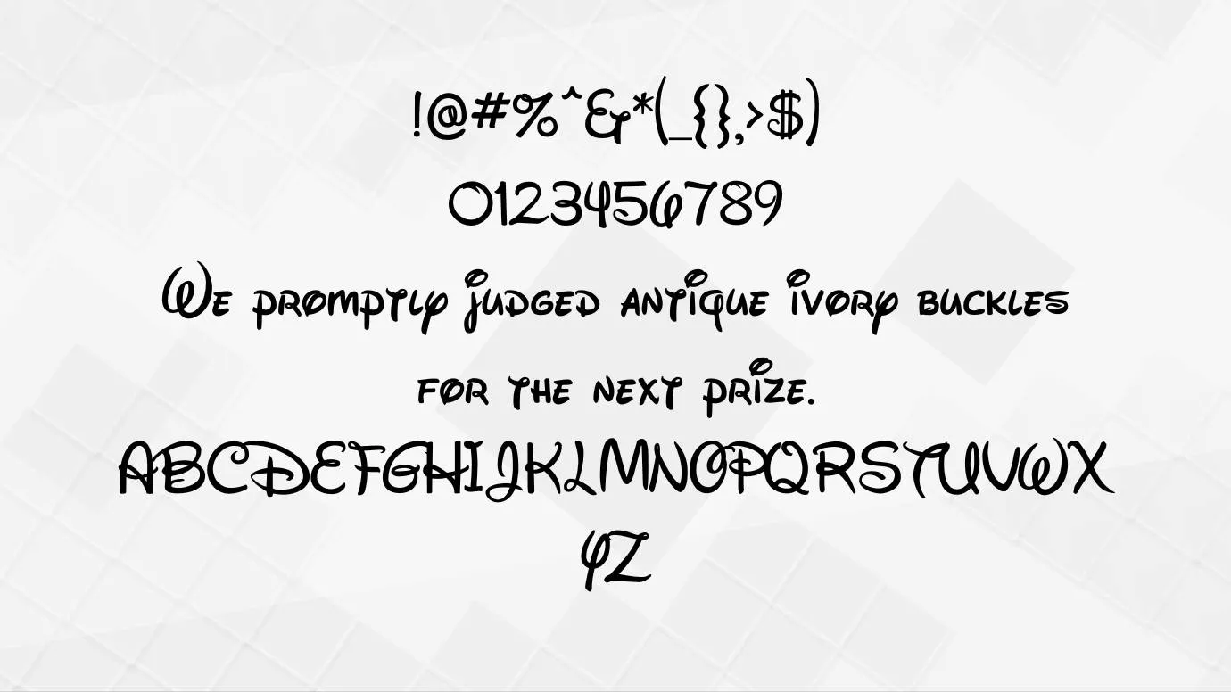 View of Fuentes Disney Font